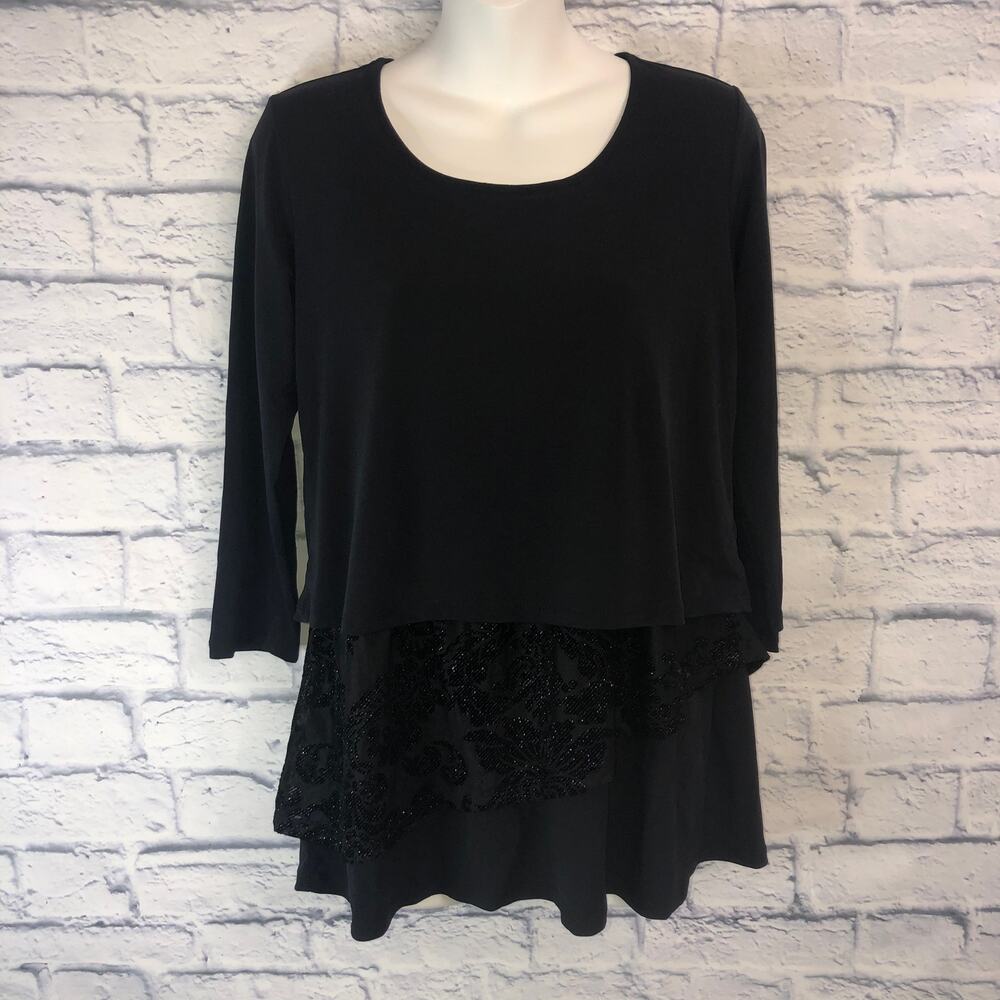 NWT Black Ruffle Blouse